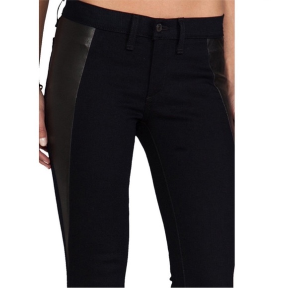 Rag & Bone Navy Leather Side Denim Jeans 28 - Picture 11 of 12